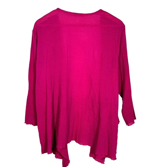 Soft Surroundings Topper Cardigan Size Large Magenta Pink Open Front Jacket - Picture 7 of 8